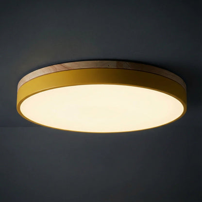 Lumbra minimalistische houten plafondlamp voor vlakke montage