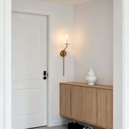 Messing wandlamp in kandelaarstijl