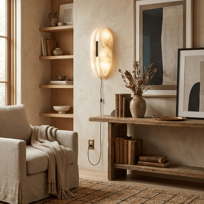 Alabaster wandlamp met stekker