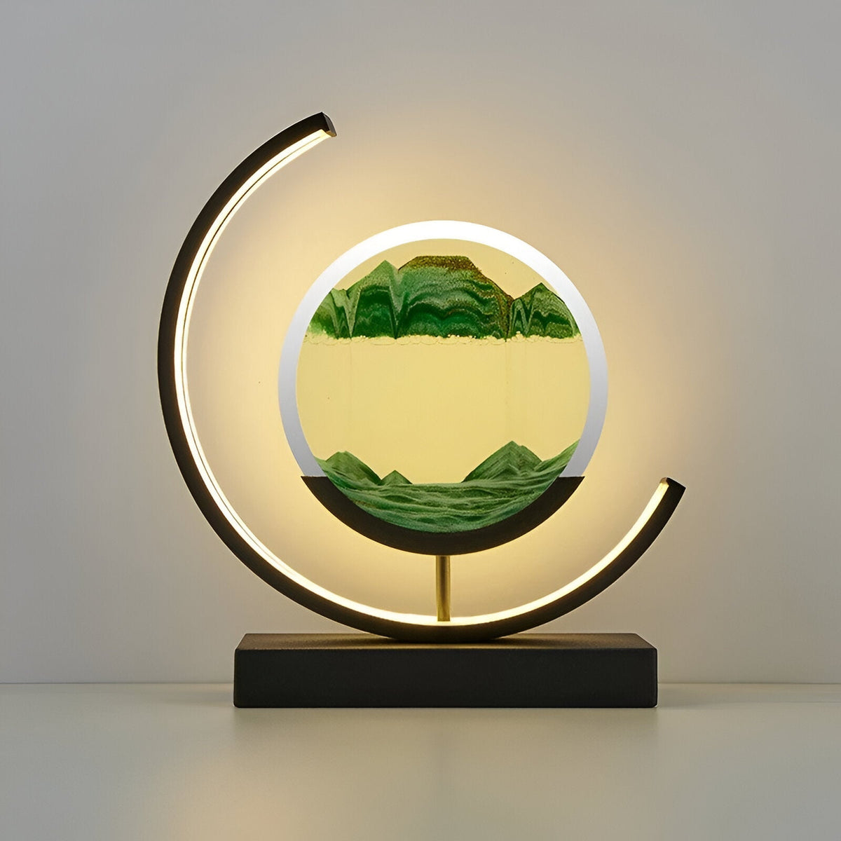 Sandveil minimalistische aluminiumtafel lamp met zandkunst