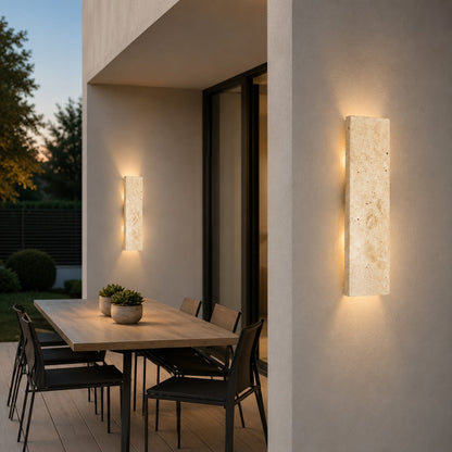 Travertijnen stenen wandlamp