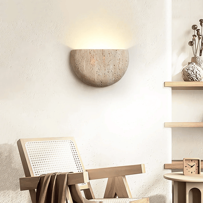 Cavelle Wabi-Sabi-travertijnwandlamp