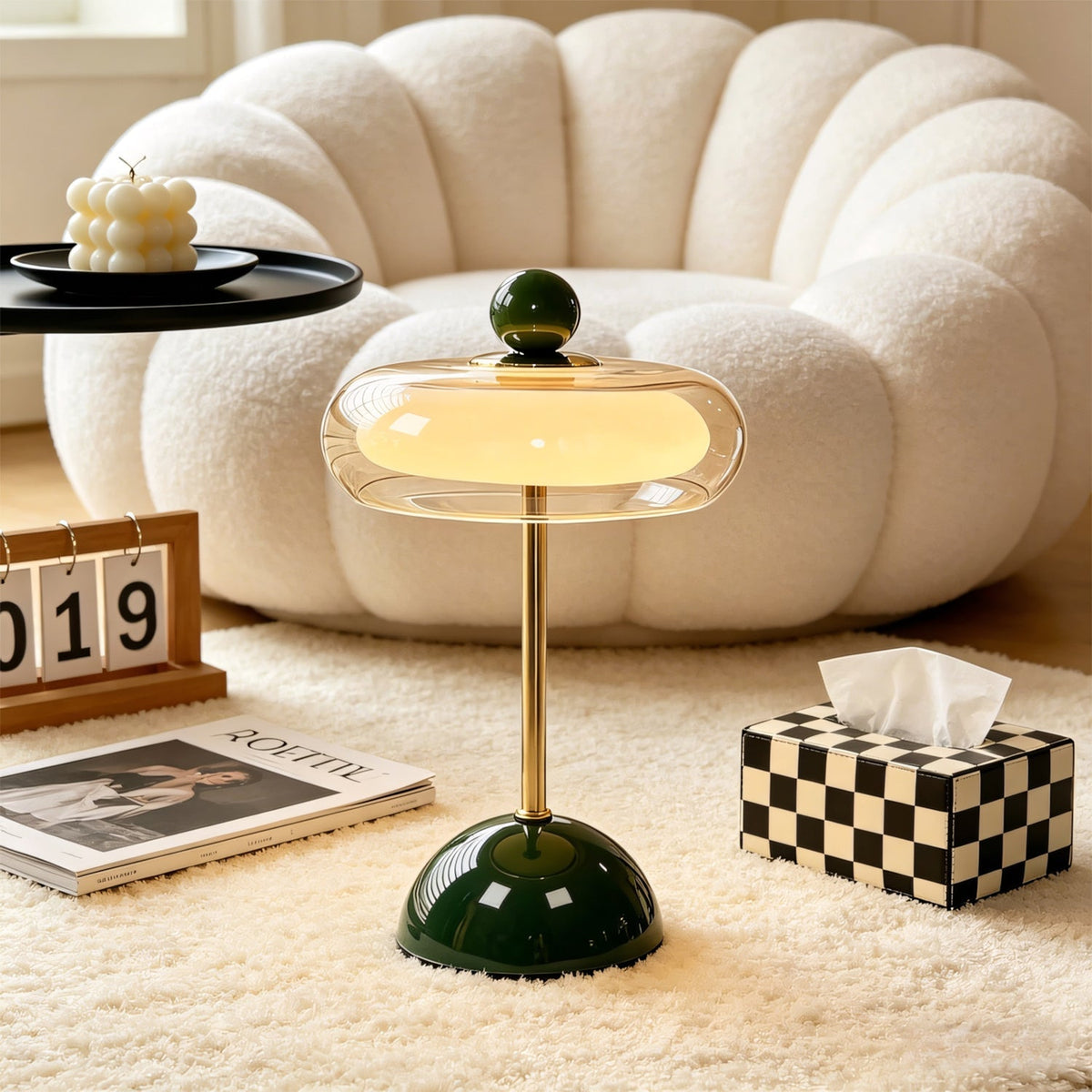 Quorren art-deco glazen tafellamp