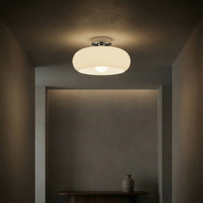 Glanzende half-inbouw plafondlamp van glas