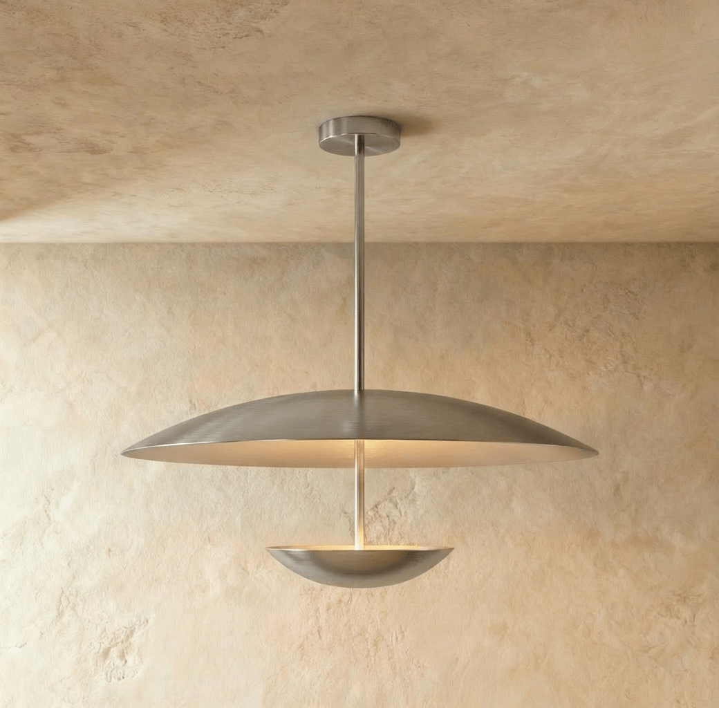 Brede metalen schijfhanglamp