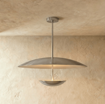 Brede metalen schijfhanglamp