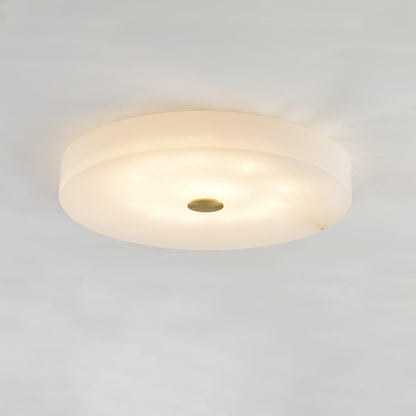 Plafondlamp met albasten trommelkap