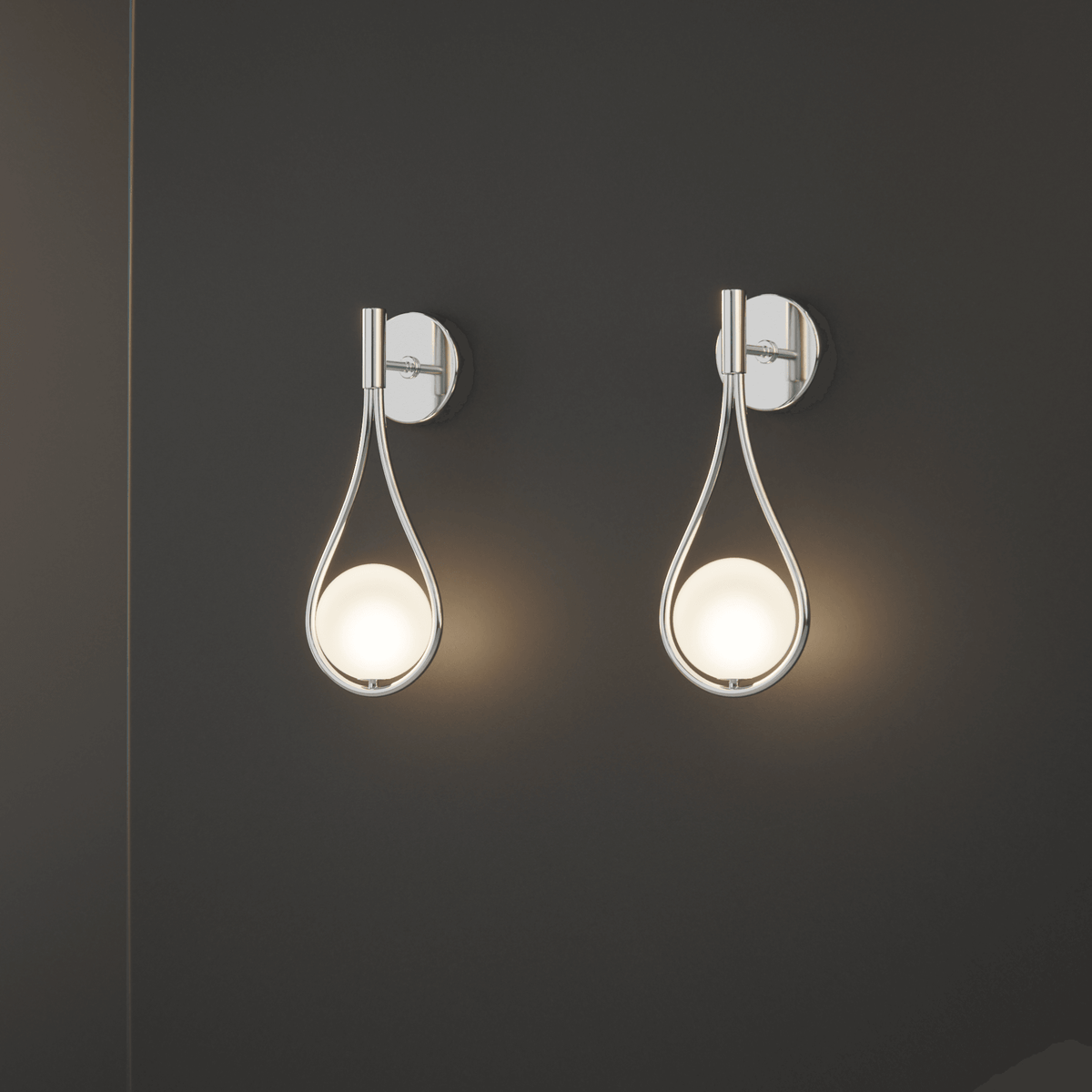 Orvenna Globe-wandlamp van ijzer in druppelvorm