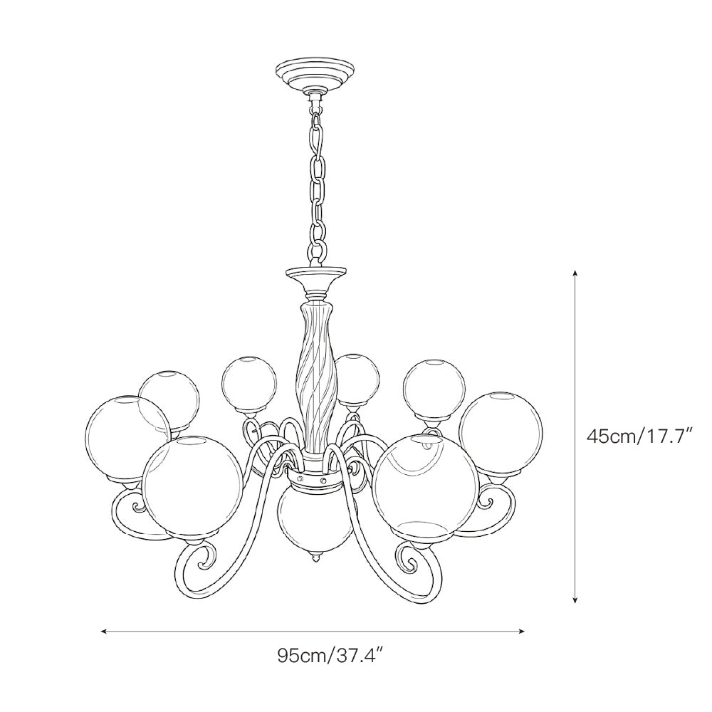 Gegoten messing globehanglamp