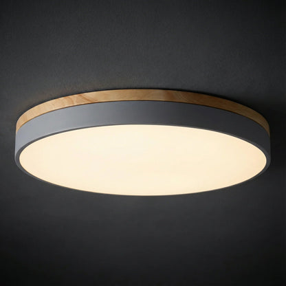 Lumbra minimalistische houten plafondlamp voor vlakke montage