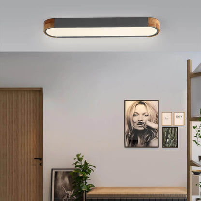 Ovalyn minimalistische ovale houten led-plafondlamp