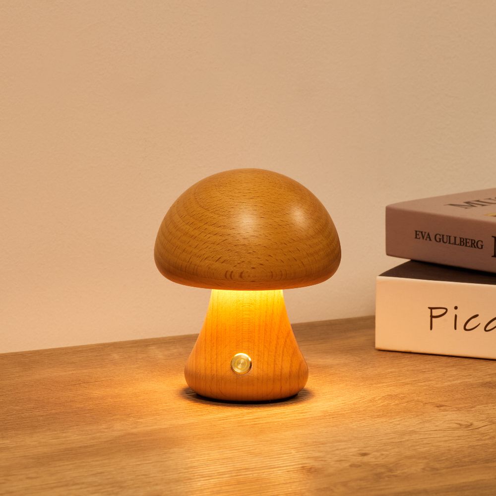 Fungara Scandinavische houten tafellamp