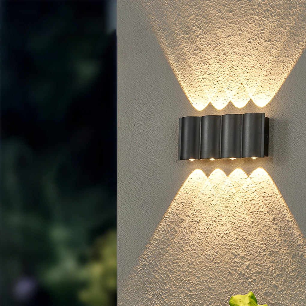 Golfvormige led-buitenwandlamp