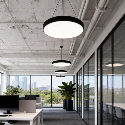 Ronde hanglamp met metalen ring