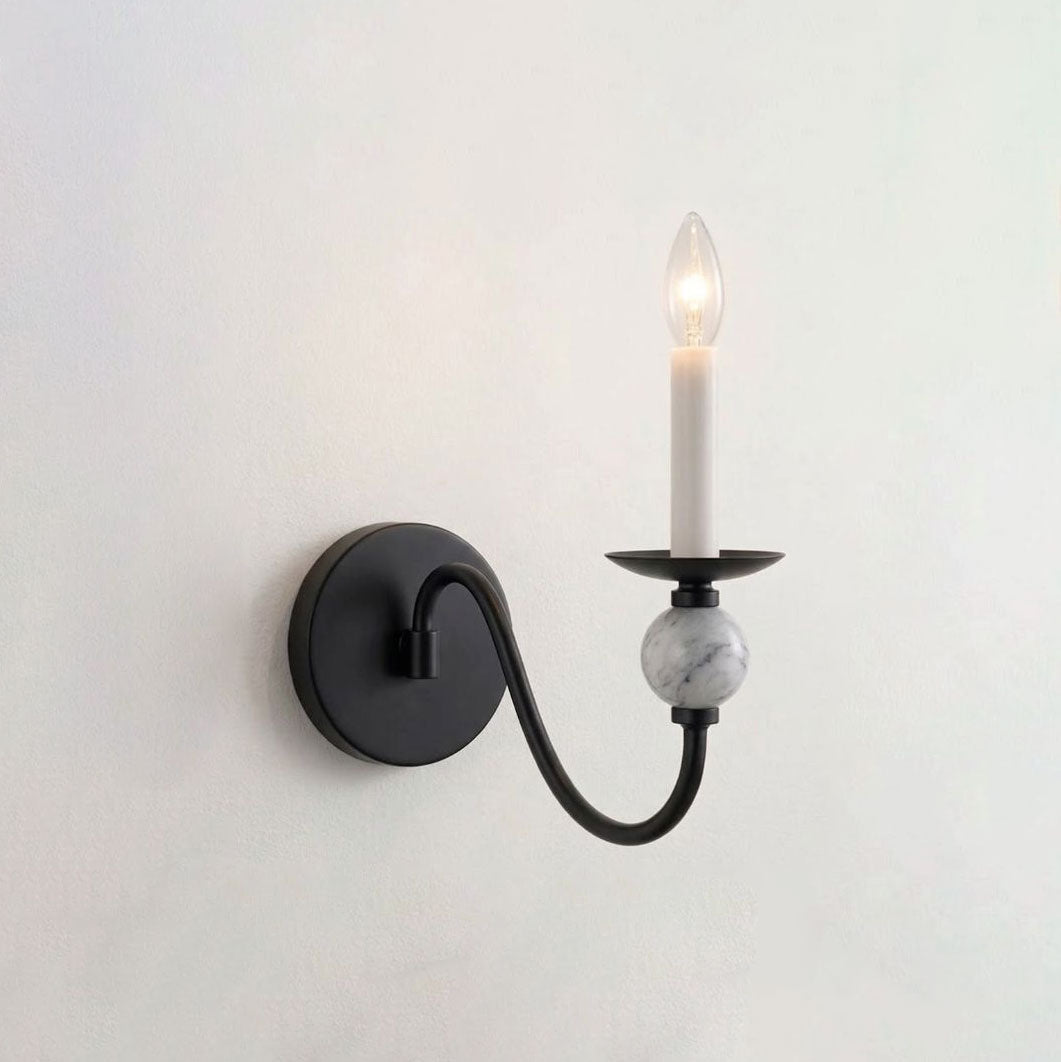 Wandlamp met marmeren bol