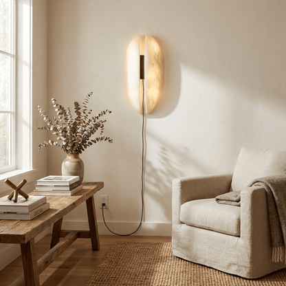 Alabaster wandlamp met stekker