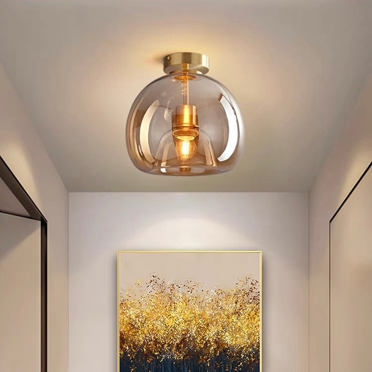 Velsora moderne koperen glazen plafondlamp