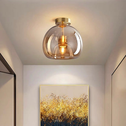 Velsora moderne koperen glazen plafondlamp