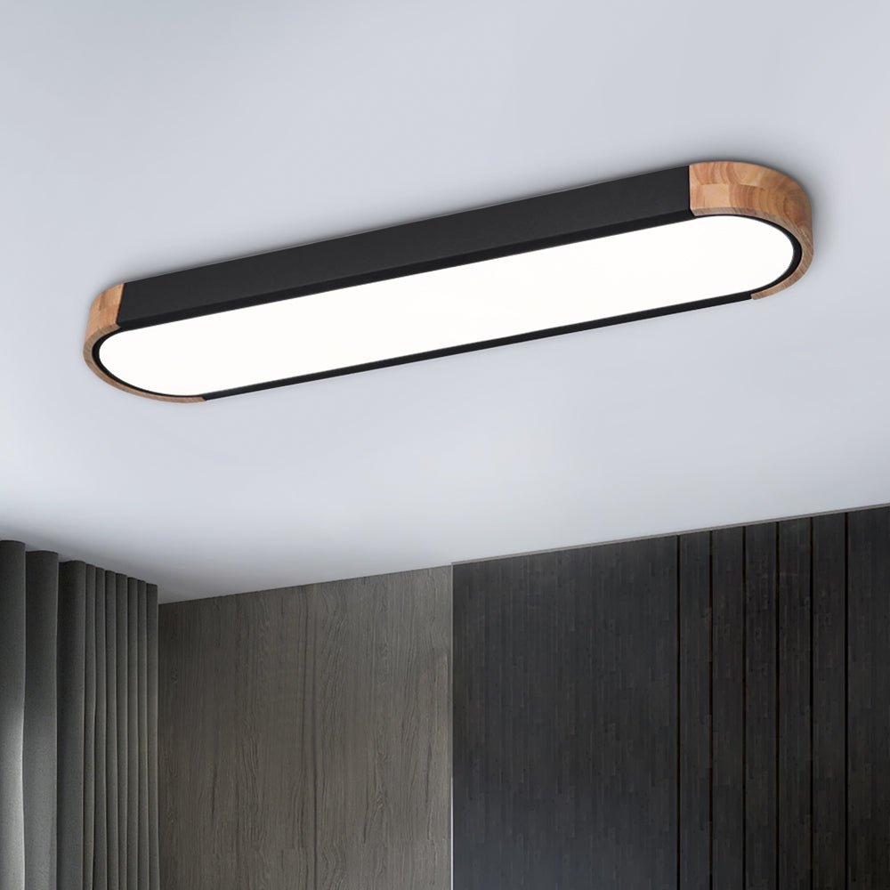 Ovalyn minimalistische ovale houten led-plafondlamp