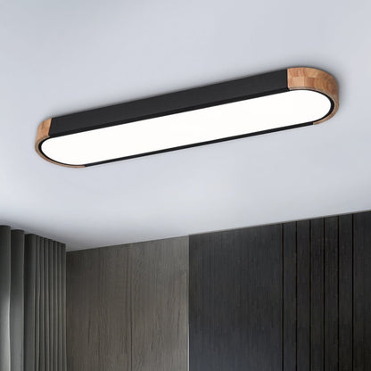 Ovalyn minimalistische ovale houten led-plafondlamp