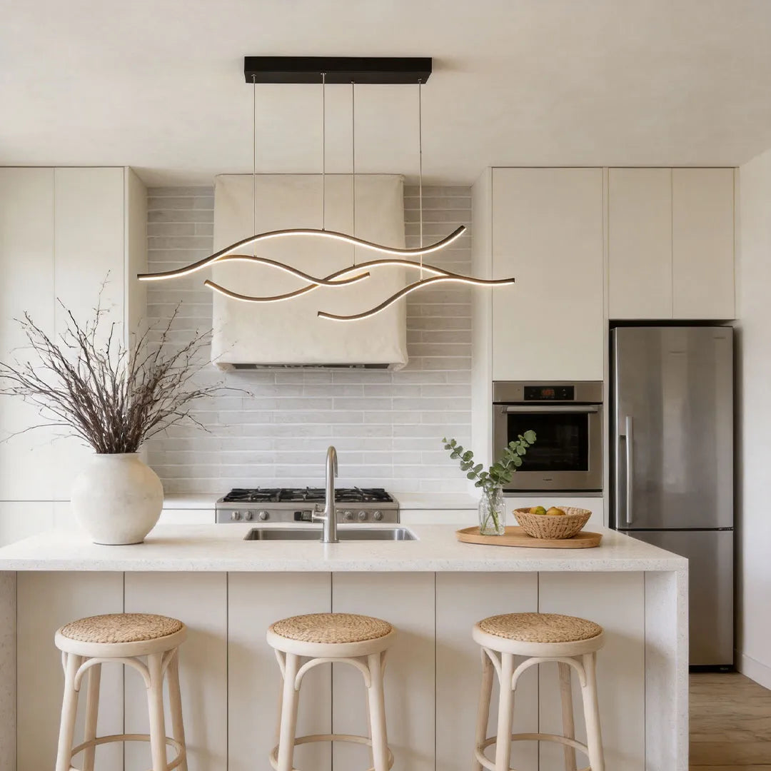 Hanglamp met vloeiende lintvorm en ledverlichting