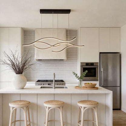 Hanglamp met vloeiende lintvorm en ledverlichting