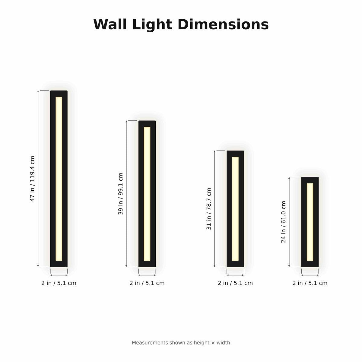 Lineaire acrylwandlamp van ijzer