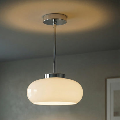Glanzende half-inbouw plafondlamp van glas
