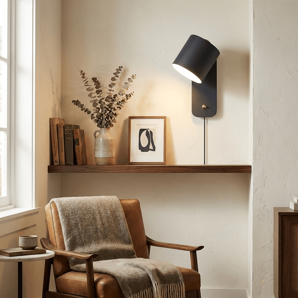 Draaibare cilinderwandlamp met stekker