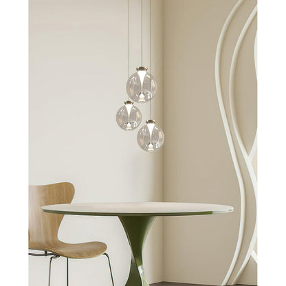 Hanglamp met bol van getint glas
