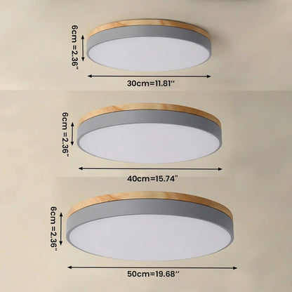 Dimbare plafondlamp met houten paneel