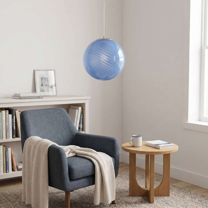 Hanglamp met gedraaide glazen bol