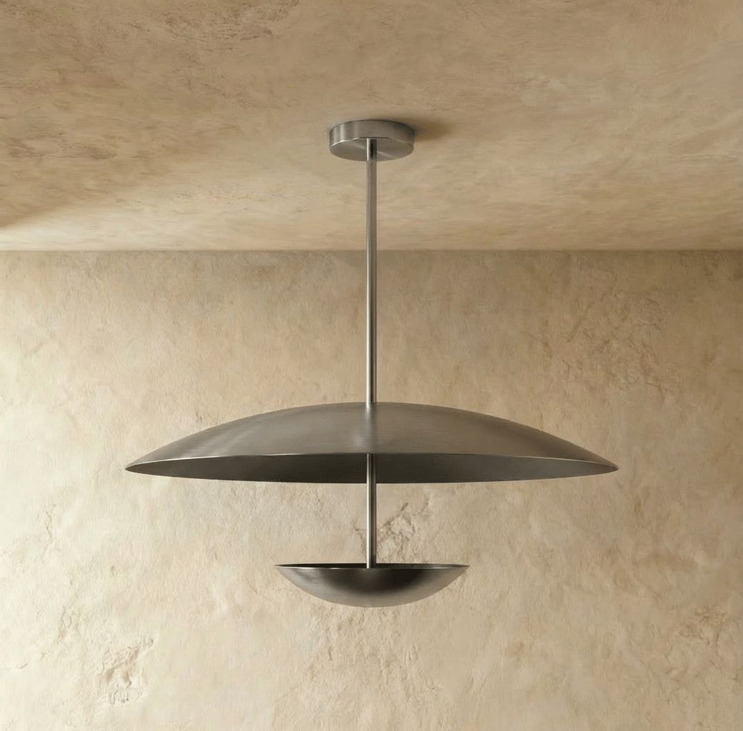 Brede metalen schijfhanglamp