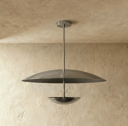 Brede metalen schijfhanglamp