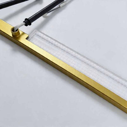 Goudkleurige lineaire plafondlamp met balken