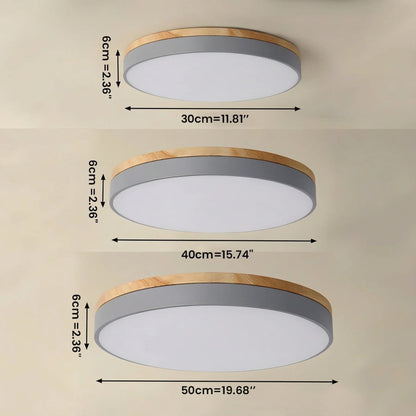 Lumbra minimalistische houten plafondlamp voor vlakke montage