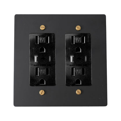 Galveno Vintage massief messing stopcontact met 2 aansluitingen