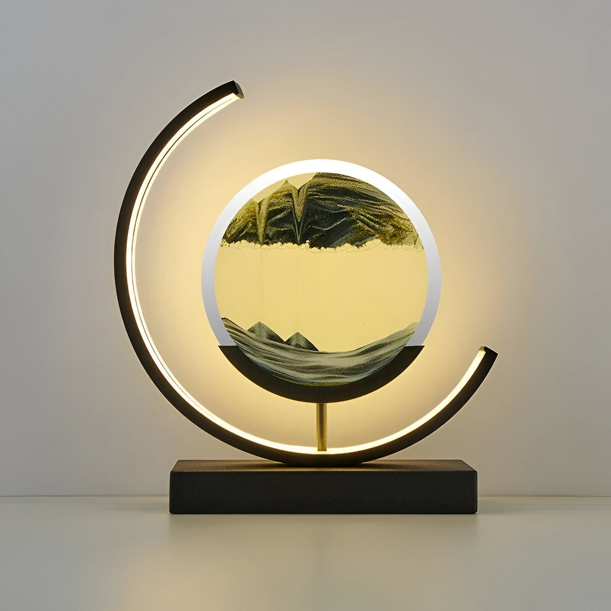Sandveil minimalistische aluminiumtafel lamp met zandkunst