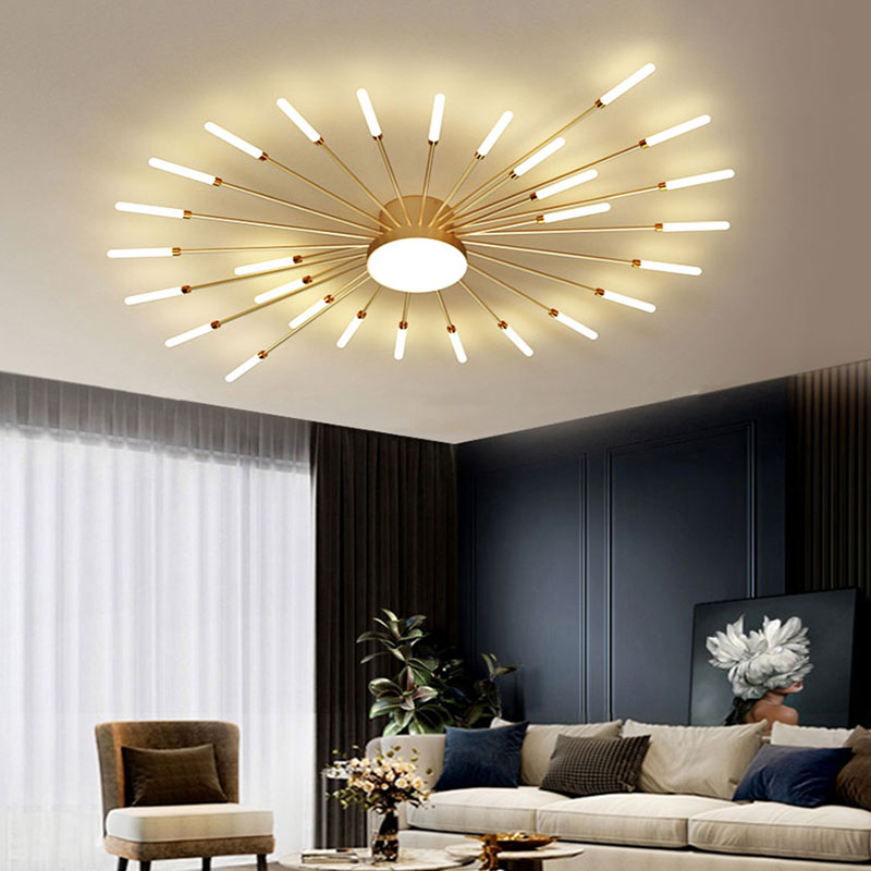 Pyrenna Starburst metalen plafondlamp met vuurwerkdesign