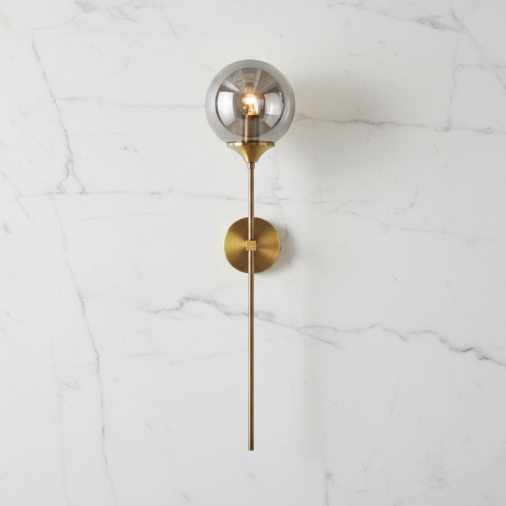 Velmira mid-century wandlamp met glazen bol