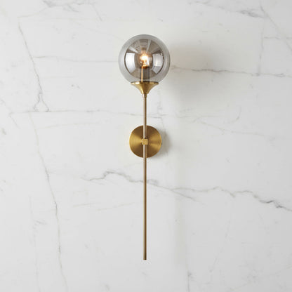 Velmira mid-century wandlamp met glazen bol