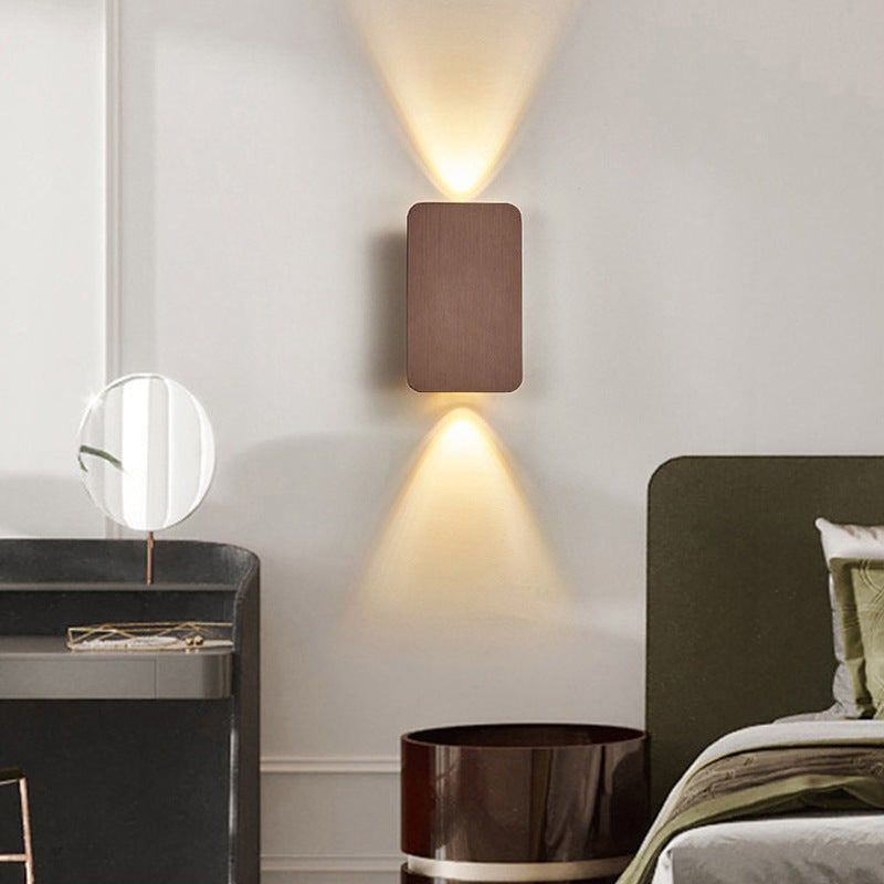 Nyxora minimalistische rechthoekige metalen wandlamp