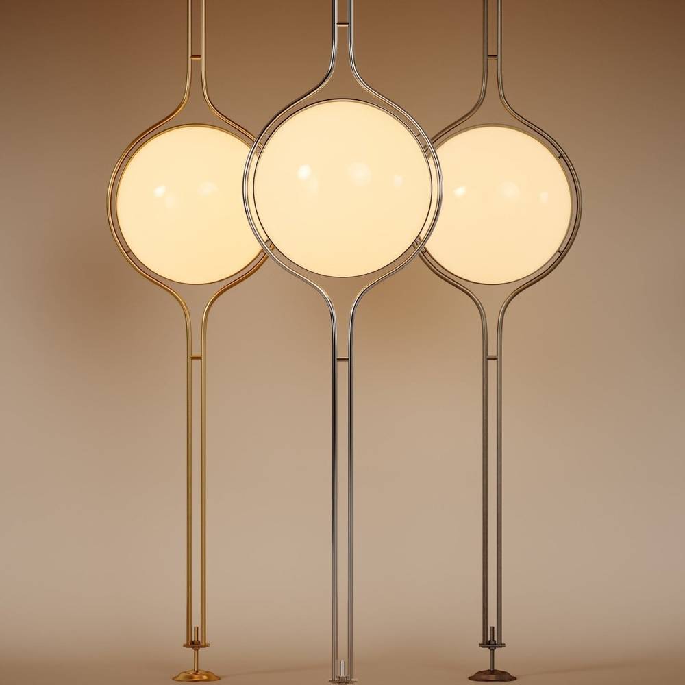 Pelvaro metalen lamp van vloer tot plafond in mid-century-stijl
