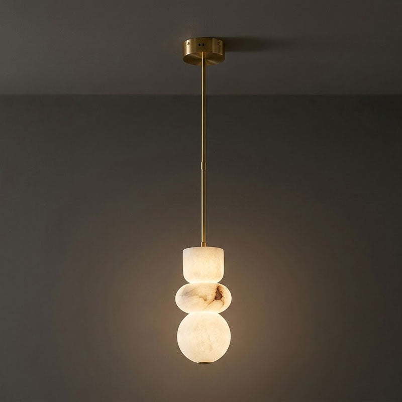 Gestapelde albasten hanglamp