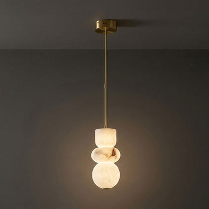 Gestapelde albasten hanglamp