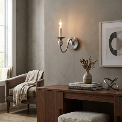Wandlamp met marmeren bol