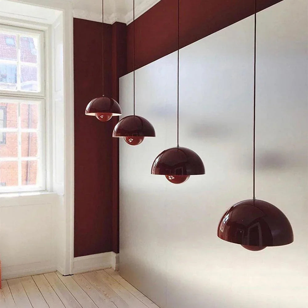 Metalen hanglamp met twee koepels