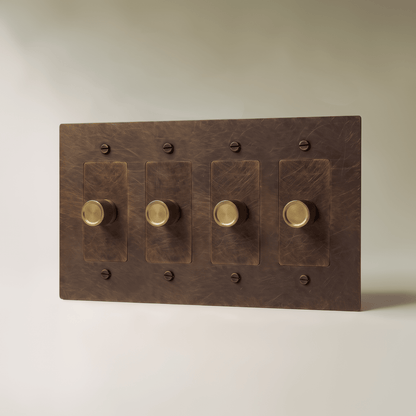 Norvessa vintage-draaiknopdimmer van messing