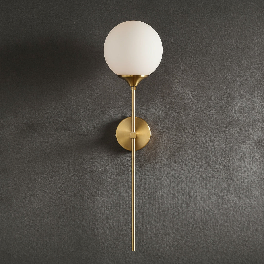 Velmira mid-century wandlamp met glazen bol