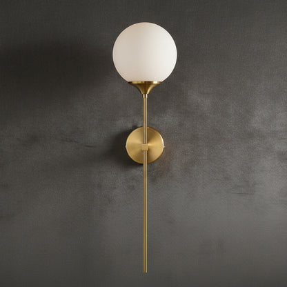 Velmira mid-century wandlamp met glazen bol